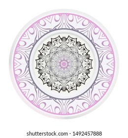 Mandala Ornament. Vector Illustration. For Wedding, Bridal, Valentine's Day, Greeting Card Invitation. Oriental Pattern. Indian, Moroccan, Mystic, Ottoman Motifs. Anti-Stress Therapy Pattern.