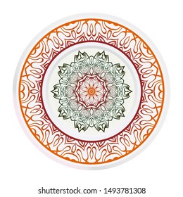 Mandala Ornament. Vector Illustration. For Wedding, Bridal, Valentine's Day, Greeting Card Invitation. Oriental Pattern. Indian, Moroccan, Mystic, Ottoman Motifs. Anti-Stress Therapy Pattern.