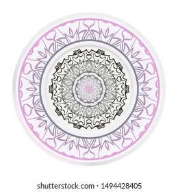 Mandala Ornament. Vector Illustration. For Wedding, Bridal, Valentine's Day, Greeting Card Invitation. Oriental Pattern. Indian, Moroccan, Mystic, Ottoman Motifs. Anti-Stress Therapy Pattern.