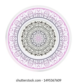 Mandala Ornament. Vector Illustration. For Wedding, Bridal, Valentine's Day, Greeting Card Invitation. Oriental Pattern. Indian, Moroccan, Mystic, Ottoman Motifs. Anti-Stress Therapy Pattern.