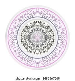 Mandala Ornament. Vector Illustration. For Wedding, Bridal, Valentine's Day, Greeting Card Invitation. Oriental Pattern. Indian, Moroccan, Mystic, Ottoman Motifs. Anti-Stress Therapy Pattern.