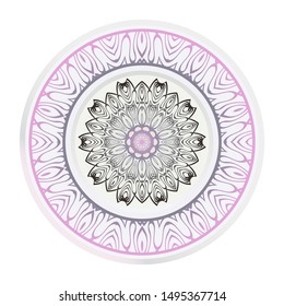 Mandala Ornament. Vector Illustration. For Wedding, Bridal, Valentine's Day, Greeting Card Invitation. Oriental Pattern. Indian, Moroccan, Mystic, Ottoman Motifs. Anti-Stress Therapy Pattern.