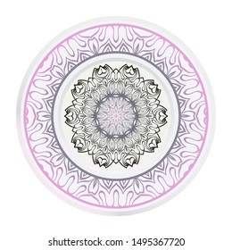 Mandala Ornament. Vector Illustration. For Wedding, Bridal, Valentine's Day, Greeting Card Invitation. Oriental Pattern. Indian, Moroccan, Mystic, Ottoman Motifs. Anti-Stress Therapy Pattern.