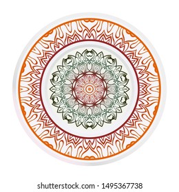 Mandala Ornament. Vector Illustration. For Wedding, Bridal, Valentine's Day, Greeting Card Invitation. Oriental Pattern. Indian, Moroccan, Mystic, Ottoman Motifs. Anti-Stress Therapy Pattern.