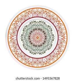 Mandala Ornament. Vector Illustration. For Wedding, Bridal, Valentine's Day, Greeting Card Invitation. Oriental Pattern. Indian, Moroccan, Mystic, Ottoman Motifs. Anti-Stress Therapy Pattern.