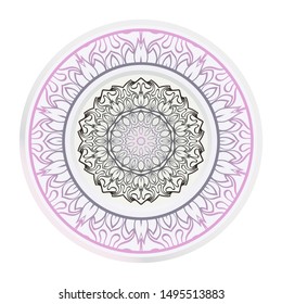 Mandala Ornament. Vector Illustration. For Wedding, Bridal, Valentine's Day, Greeting Card Invitation. Oriental Pattern. Indian, Moroccan, Mystic, Ottoman Motifs. Anti-Stress Therapy Pattern.