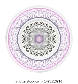 Mandala Ornament. Vector Illustration. For Wedding, Bridal, Valentine's Day, Greeting Card Invitation. Oriental Pattern. Indian, Moroccan, Mystic, Ottoman Motifs. Anti-Stress Therapy Pattern.