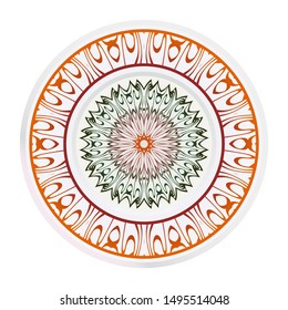 Mandala Ornament. Vector Illustration. For Wedding, Bridal, Valentine's Day, Greeting Card Invitation. Oriental Pattern. Indian, Moroccan, Mystic, Ottoman Motifs. Anti-Stress Therapy Pattern.