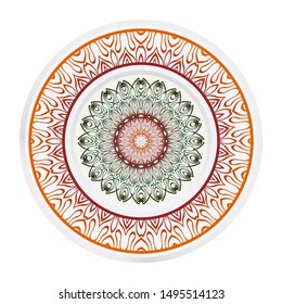 Mandala Ornament. Vector Illustration. For Wedding, Bridal, Valentine's Day, Greeting Card Invitation. Oriental Pattern. Indian, Moroccan, Mystic, Ottoman Motifs. Anti-Stress Therapy Pattern.