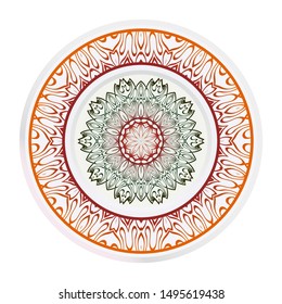 Mandala Ornament. Vector Illustration. For Wedding, Bridal, Valentine's Day, Greeting Card Invitation. Oriental Pattern. Indian, Moroccan, Mystic, Ottoman Motifs. Anti-Stress Therapy Pattern.