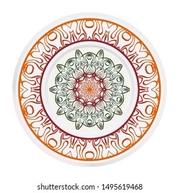 Mandala Ornament. Vector Illustration. For Wedding, Bridal, Valentine's Day, Greeting Card Invitation. Oriental Pattern. Indian, Moroccan, Mystic, Ottoman Motifs. Anti-Stress Therapy Pattern.