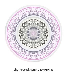 Mandala Ornament. Vector Illustration. For Wedding, Bridal, Valentine's Day, Greeting Card Invitation. Oriental Pattern. Indian, Moroccan, Mystic, Ottoman Motifs. Anti-Stress Therapy Pattern.