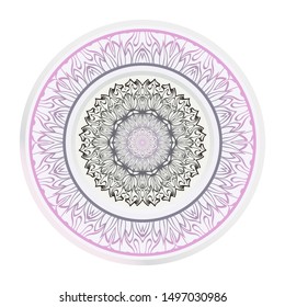 Mandala Ornament. Vector Illustration. For Wedding, Bridal, Valentine's Day, Greeting Card Invitation. Oriental Pattern. Indian, Moroccan, Mystic, Ottoman Motifs. Anti-Stress Therapy Pattern.