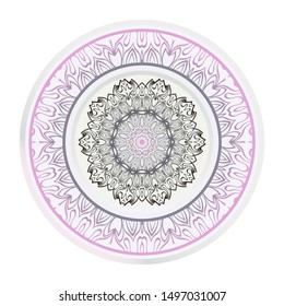 Mandala Ornament. Vector Illustration. For Wedding, Bridal, Valentine's Day, Greeting Card Invitation. Oriental Pattern. Indian, Moroccan, Mystic, Ottoman Motifs. Anti-Stress Therapy Pattern.