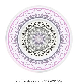 Mandala Ornament. Vector Illustration. For Wedding, Bridal, Valentine's Day, Greeting Card Invitation. Oriental Pattern. Indian, Moroccan, Mystic, Ottoman Motifs. Anti-Stress Therapy Pattern.