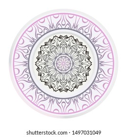 Mandala Ornament. Vector Illustration. For Wedding, Bridal, Valentine's Day, Greeting Card Invitation. Oriental Pattern. Indian, Moroccan, Mystic, Ottoman Motifs. Anti-Stress Therapy Pattern.