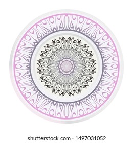 Mandala Ornament. Vector Illustration. For Wedding, Bridal, Valentine's Day, Greeting Card Invitation. Oriental Pattern. Indian, Moroccan, Mystic, Ottoman Motifs. Anti-Stress Therapy Pattern.