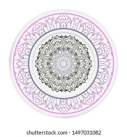 Mandala Ornament. Vector Illustration. For Wedding, Bridal, Valentine's Day, Greeting Card Invitation. Oriental Pattern. Indian, Moroccan, Mystic, Ottoman Motifs. Anti-Stress Therapy Pattern.