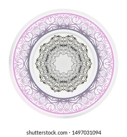 Mandala Ornament. Vector Illustration. For Wedding, Bridal, Valentine's Day, Greeting Card Invitation. Oriental Pattern. Indian, Moroccan, Mystic, Ottoman Motifs. Anti-Stress Therapy Pattern.