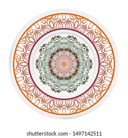 Mandala Ornament. Vector Illustration. For Wedding, Bridal, Valentine's Day, Greeting Card Invitation. Oriental Pattern. Indian, Moroccan, Mystic, Ottoman Motifs. Anti-Stress Therapy Pattern.