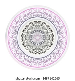 Mandala Ornament. Vector Illustration. For Wedding, Bridal, Valentine's Day, Greeting Card Invitation. Oriental Pattern. Indian, Moroccan, Mystic, Ottoman Motifs. Anti-Stress Therapy Pattern.