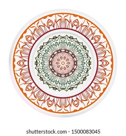 Mandala Ornament. Vector Illustration. For Wedding, Bridal, Valentine's Day, Greeting Card Invitation. Oriental Pattern. Indian, Moroccan, Mystic, Ottoman Motifs. Anti-Stress Therapy Pattern.