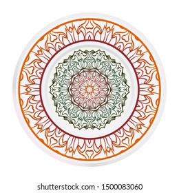 Mandala Ornament. Vector Illustration. For Wedding, Bridal, Valentine's Day, Greeting Card Invitation. Oriental Pattern. Indian, Moroccan, Mystic, Ottoman Motifs. Anti-Stress Therapy Pattern.