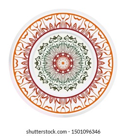 Mandala Ornament. Vector Illustration. For Wedding, Bridal, Valentine's Day, Greeting Card Invitation. Oriental Pattern. Indian, Moroccan, Mystic, Ottoman Motifs. Anti-Stress Therapy Pattern.