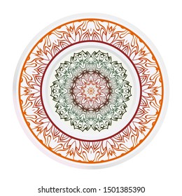 Mandala Ornament. Vector Illustration. For Wedding, Bridal, Valentine's Day, Greeting Card Invitation. Oriental Pattern. Indian, Moroccan, Mystic, Ottoman Motifs. Anti-Stress Therapy Pattern.