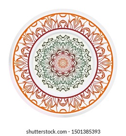 Mandala Ornament. Vector Illustration. For Wedding, Bridal, Valentine's Day, Greeting Card Invitation. Oriental Pattern. Indian, Moroccan, Mystic, Ottoman Motifs. Anti-Stress Therapy Pattern.