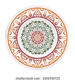 Mandala Ornament. Vector Illustration. For Wedding, Bridal, Valentine's Day, Greeting Card Invitation. Oriental Pattern. Indian, Moroccan, Mystic, Ottoman Motifs. Anti-Stress Therapy Pattern.