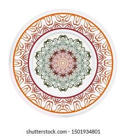 Mandala Ornament. Vector Illustration. For Wedding, Bridal, Valentine's Day, Greeting Card Invitation. Oriental Pattern. Indian, Moroccan, Mystic, Ottoman Motifs. Anti-Stress Therapy Pattern.