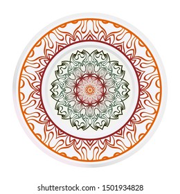 Mandala Ornament. Vector Illustration. For Wedding, Bridal, Valentine's Day, Greeting Card Invitation. Oriental Pattern. Indian, Moroccan, Mystic, Ottoman Motifs. Anti-Stress Therapy Pattern.