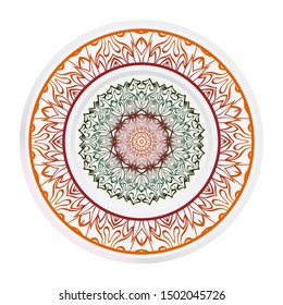 Mandala Ornament. Vector Illustration. For Wedding, Bridal, Valentine's Day, Greeting Card Invitation. Oriental Pattern. Indian, Moroccan, Mystic, Ottoman Motifs. Anti-Stress Therapy Pattern.