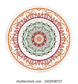 Mandala Ornament. Vector Illustration. For Wedding, Bridal, Valentine's Day, Greeting Card Invitation. Oriental Pattern. Indian, Moroccan, Mystic, Ottoman Motifs. Anti-Stress Therapy Pattern.