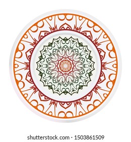 Mandala Ornament. Vector Illustration. For Wedding, Bridal, Valentine's Day, Greeting Card Invitation. Oriental Pattern. Indian, Moroccan, Mystic, Ottoman Motifs. Anti-Stress Therapy Pattern.