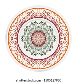 Mandala Ornament. Vector Illustration. For Wedding, Bridal, Valentine's Day, Greeting Card Invitation. Oriental Pattern. Indian, Moroccan, Mystic, Ottoman Motifs. Anti-Stress Therapy Pattern.