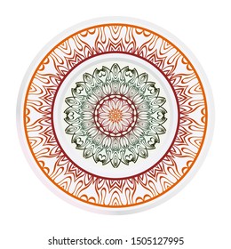 Mandala Ornament. Vector Illustration. For Wedding, Bridal, Valentine's Day, Greeting Card Invitation. Oriental Pattern. Indian, Moroccan, Mystic, Ottoman Motifs. Anti-Stress Therapy Pattern.