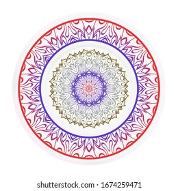 Mandala Ornament. Vector Illustration. For Wedding, Bridal, Valentine's Day, Greeting Card Invitation. Oriental Pattern. Indian, Moroccan, Mystic, Ottoman Motifs. Anti-Stress Therapy Pattern.