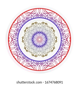 Mandala Ornament. Vector Illustration. For Wedding, Bridal, Valentine's Day, Greeting Card Invitation. Oriental Pattern. Indian, Moroccan, Mystic, Ottoman Motifs. Anti-Stress Therapy Pattern.