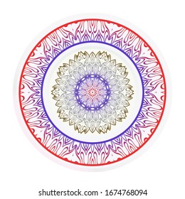 Mandala Ornament. Vector Illustration. For Wedding, Bridal, Valentine's Day, Greeting Card Invitation. Oriental Pattern. Indian, Moroccan, Mystic, Ottoman Motifs. Anti-Stress Therapy Pattern.