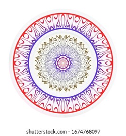 Mandala Ornament. Vector Illustration. For Wedding, Bridal, Valentine's Day, Greeting Card Invitation. Oriental Pattern. Indian, Moroccan, Mystic, Ottoman Motifs. Anti-Stress Therapy Pattern.