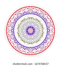 Mandala Ornament. Vector Illustration. For Wedding, Bridal, Valentine's Day, Greeting Card Invitation. Oriental Pattern. Indian, Moroccan, Mystic, Ottoman Motifs. Anti-Stress Therapy Pattern.