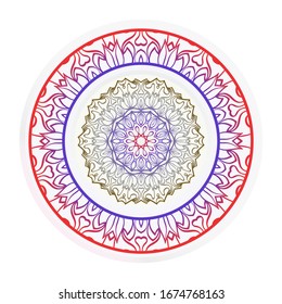 Mandala Ornament. Vector Illustration. For Wedding, Bridal, Valentine's Day, Greeting Card Invitation. Oriental Pattern. Indian, Moroccan, Mystic, Ottoman Motifs. Anti-Stress Therapy Pattern.