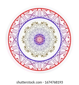 Mandala Ornament. Vector Illustration. For Wedding, Bridal, Valentine's Day, Greeting Card Invitation. Oriental Pattern. Indian, Moroccan, Mystic, Ottoman Motifs. Anti-Stress Therapy Pattern.