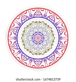 Mandala Ornament. Vector Illustration. For Wedding, Bridal, Valentine's Day, Greeting Card Invitation. Oriental Pattern. Indian, Moroccan, Mystic, Ottoman Motifs. Anti-Stress Therapy Pattern.