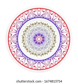 Mandala Ornament. Vector Illustration. For Wedding, Bridal, Valentine's Day, Greeting Card Invitation. Oriental Pattern. Indian, Moroccan, Mystic, Ottoman Motifs. Anti-Stress Therapy Pattern.