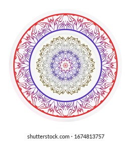 Mandala Ornament. Vector Illustration. For Wedding, Bridal, Valentine's Day, Greeting Card Invitation. Oriental Pattern. Indian, Moroccan, Mystic, Ottoman Motifs. Anti-Stress Therapy Pattern.