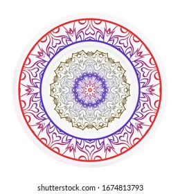 Mandala Ornament. Vector Illustration. For Wedding, Bridal, Valentine's Day, Greeting Card Invitation. Oriental Pattern. Indian, Moroccan, Mystic, Ottoman Motifs. Anti-Stress Therapy Pattern.