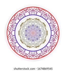 Mandala Ornament. Vector Illustration. For Wedding, Bridal, Valentine's Day, Greeting Card Invitation. Oriental Pattern. Indian, Moroccan, Mystic, Ottoman Motifs. Anti-Stress Therapy Pattern.